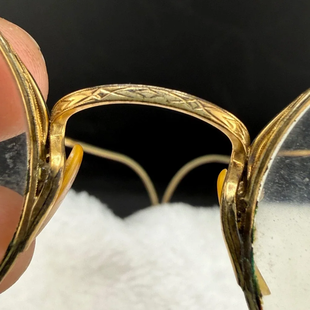 Vintage ArtCraft Eyeglasses Gold Filled Round Engraved Ful-Vue Frames
